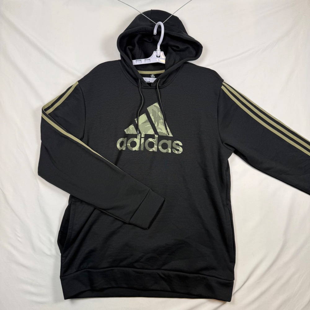 Adidas Mens Primegreen Camo Logo Hoodie Black Olive H39888 Size L NWT